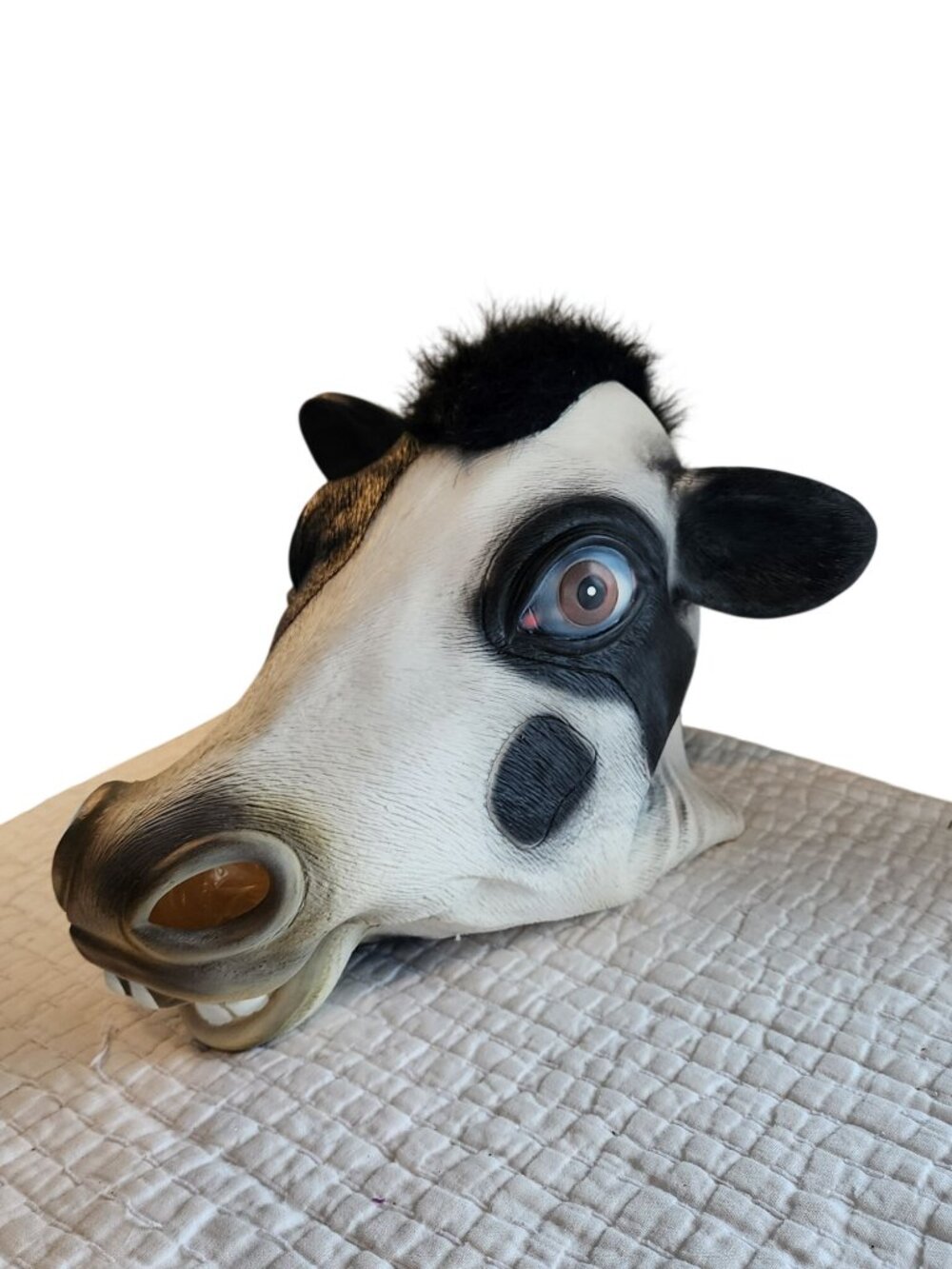 Black Cow Realistic Mask Cosplay Scary Halloween Latex Helmet Masquerade Prop